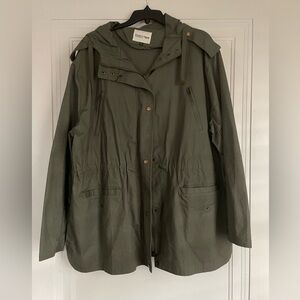 Plus size green Anorak Lightweight Jacket